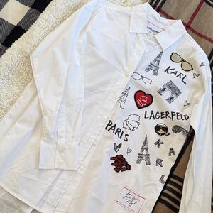 Karl Lagerfeld White Paris Graphic Shirt